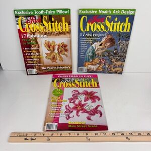 Just Cross Stitch 2007 Magazines Lot of 3 Village Summer Garden Flowers Birds